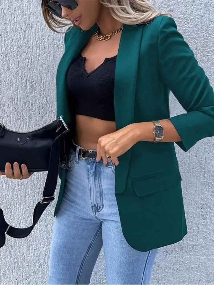 Office Blazer with Shaped Outline - Women’s Style Azzoria