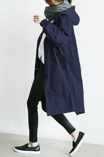 Hooded Trenchcoat Jacket For Women Azzoria