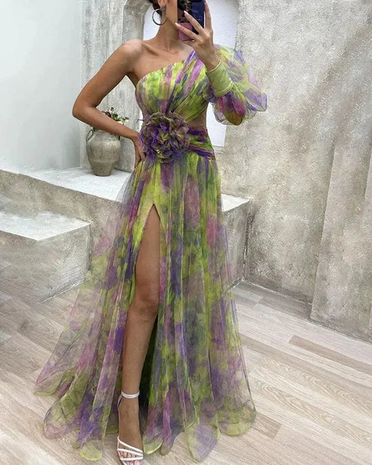 Asymmetrical Layered Dress for Women Azzoria