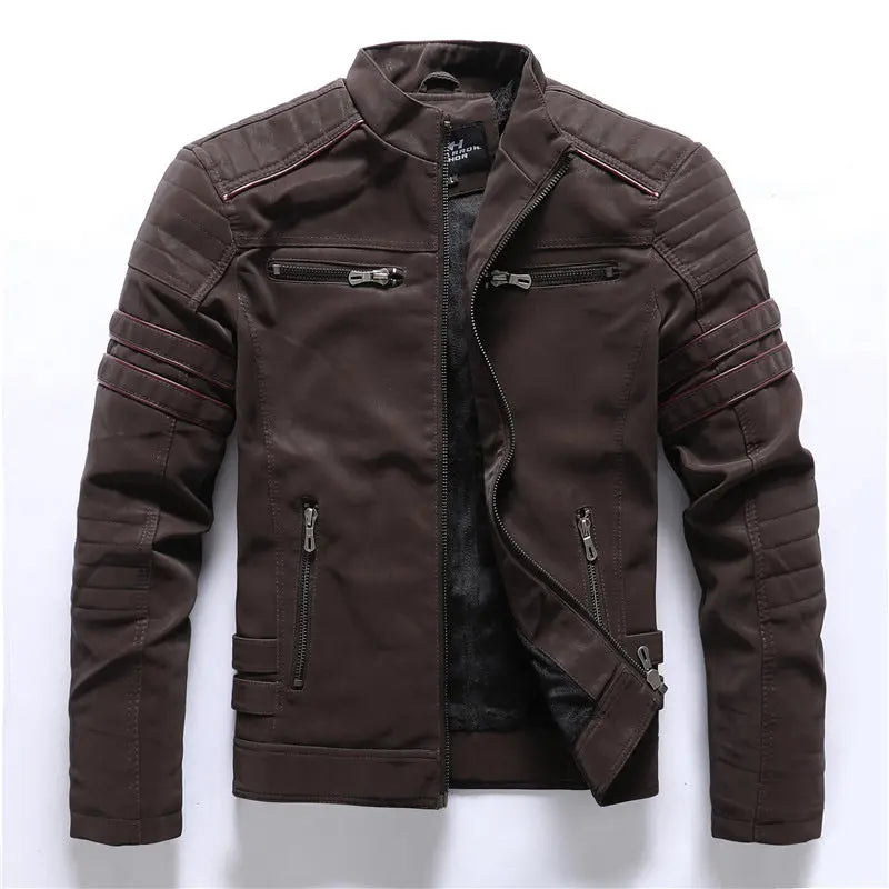 Biker Jacket with Silhouette for Men Azzoria
