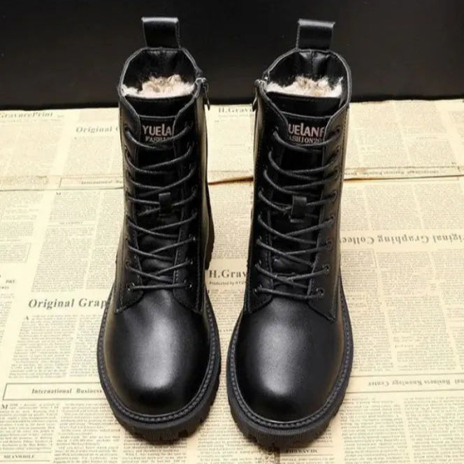 Black Ankle-High Boots for Women Azzoria