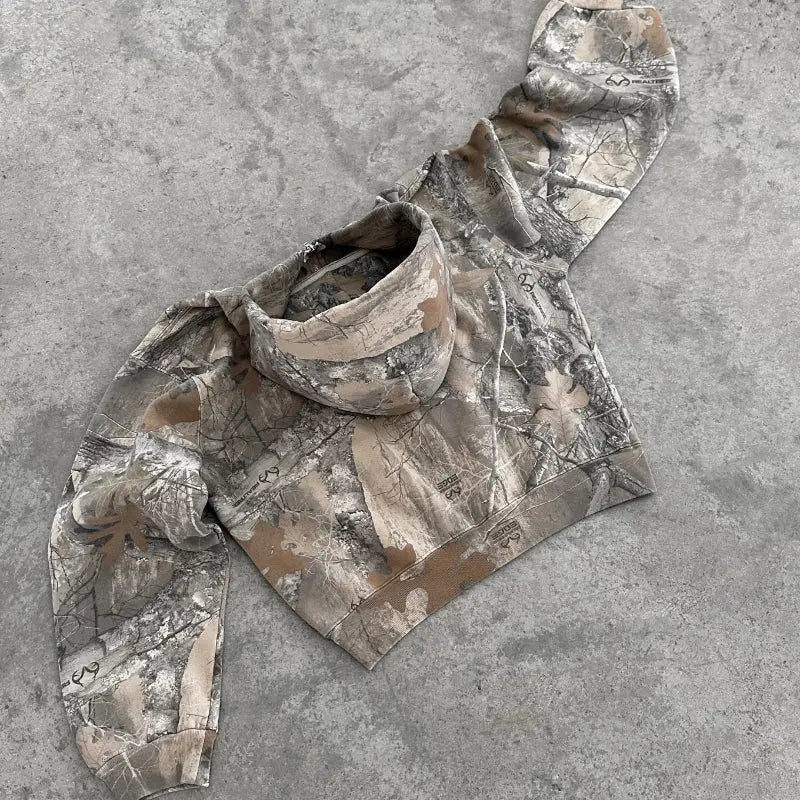 Camo Hoodie with Fleece Lining for Men Azzoria