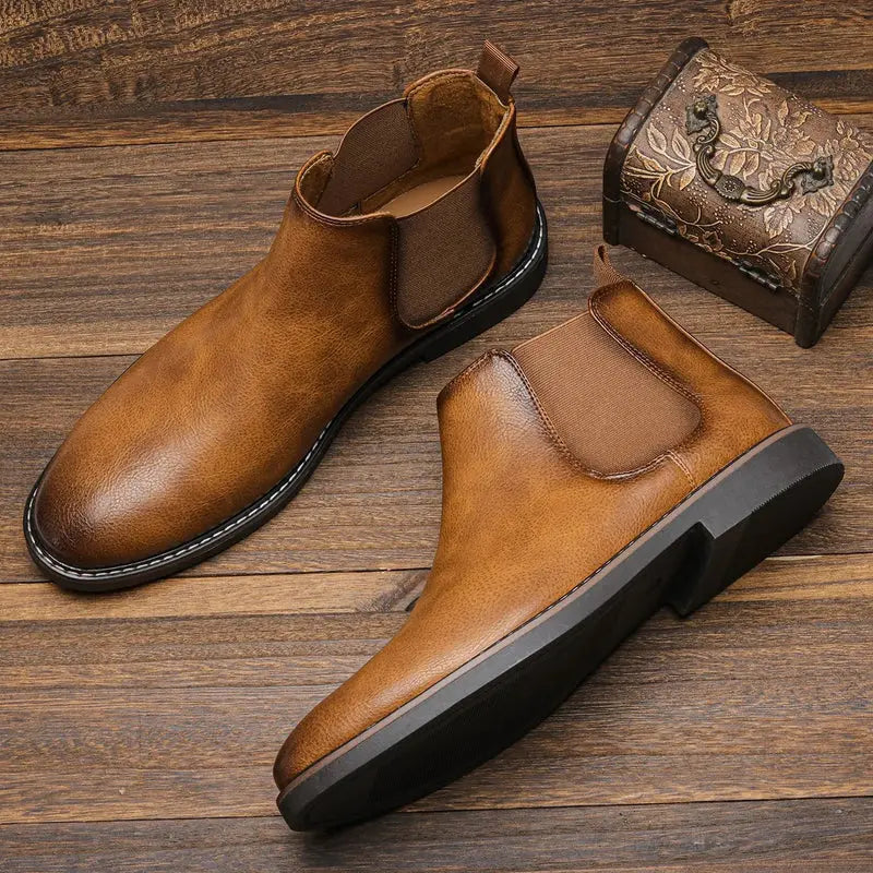 Classic Slip-On Chelsea Boots for Men Azzoria