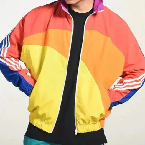 Color Block Retro Jacket for Men Azzoria