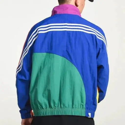 Color Block Retro Jacket for Men Azzoria