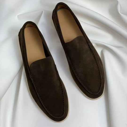 Contrast Sole Slip-On Loafers for Men Azzoria