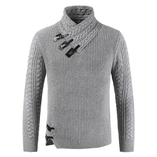 Crew Neck Knit Sweater for Men Azzoria