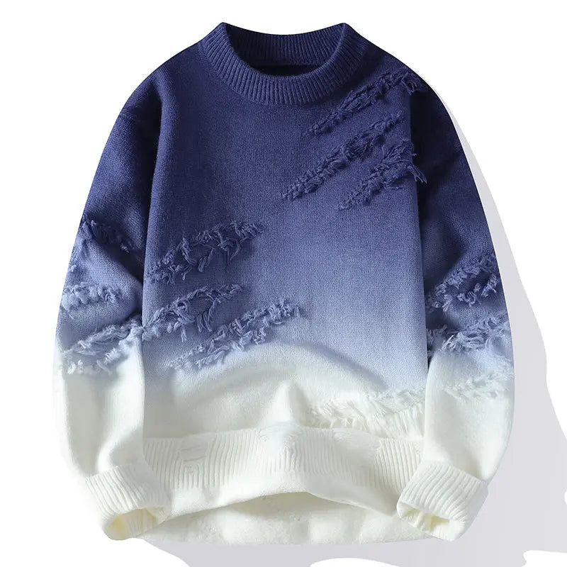 Crew Neck Knit Sweater for Men Azzoria
