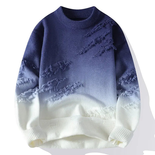 Crew Neck Knit Sweater for Men Azzoria