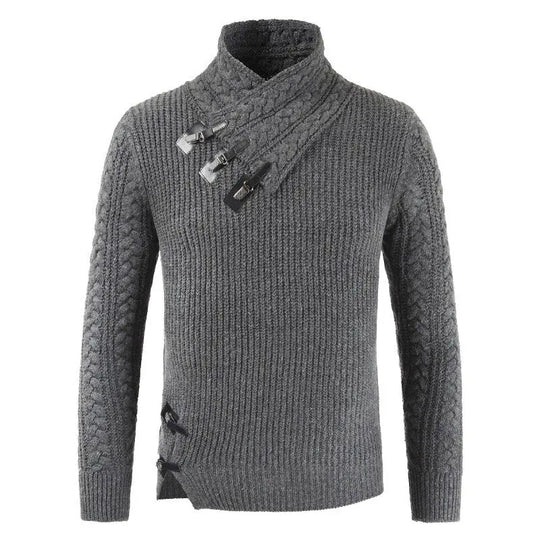 Crew Neck Knit Sweater for Men Azzoria