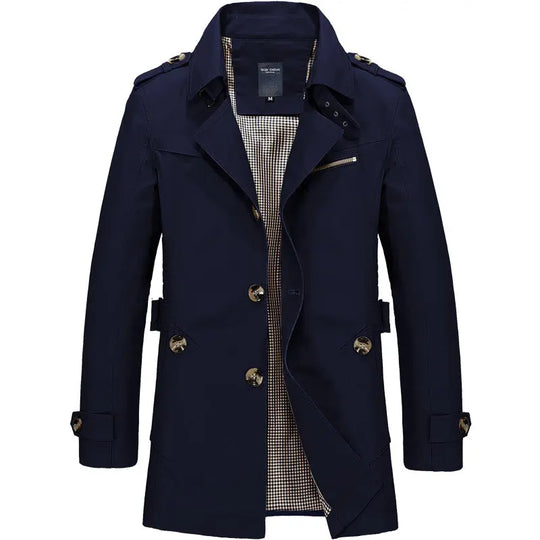 Long Classic Trench Coat for Men Azzoria