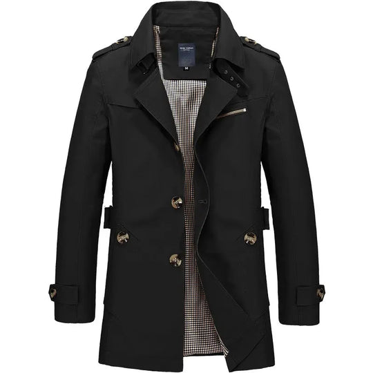Long Classic Trench Coat for Men Azzoria