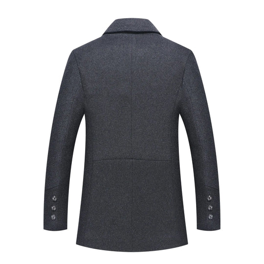 Fleece-Lined Coat with Plaid Collar for Men Azzoria
