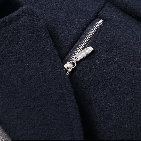 Fleece-Lined Coat with Plaid Collar for Men Azzoria