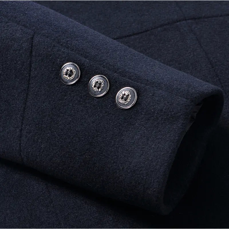 Fleece-Lined Coat with Plaid Collar for Men Azzoria