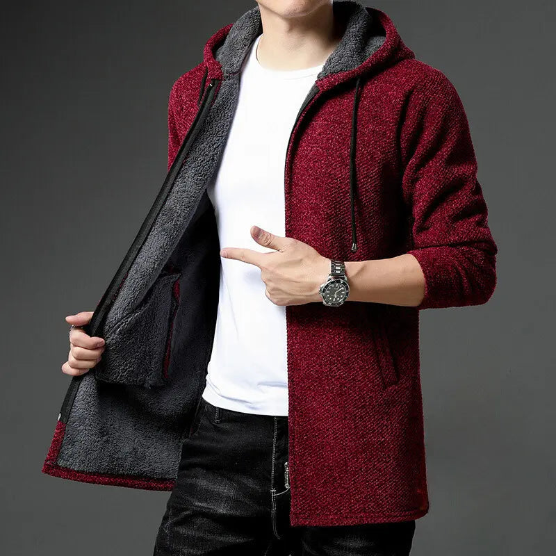 Fleece-Lined Street Hoodie for Men Azzoria