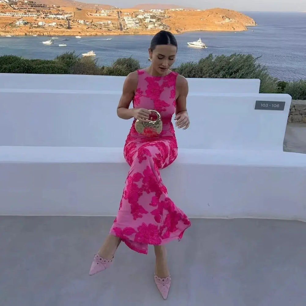 Floral Print Maxi Dress for Women Azzoria