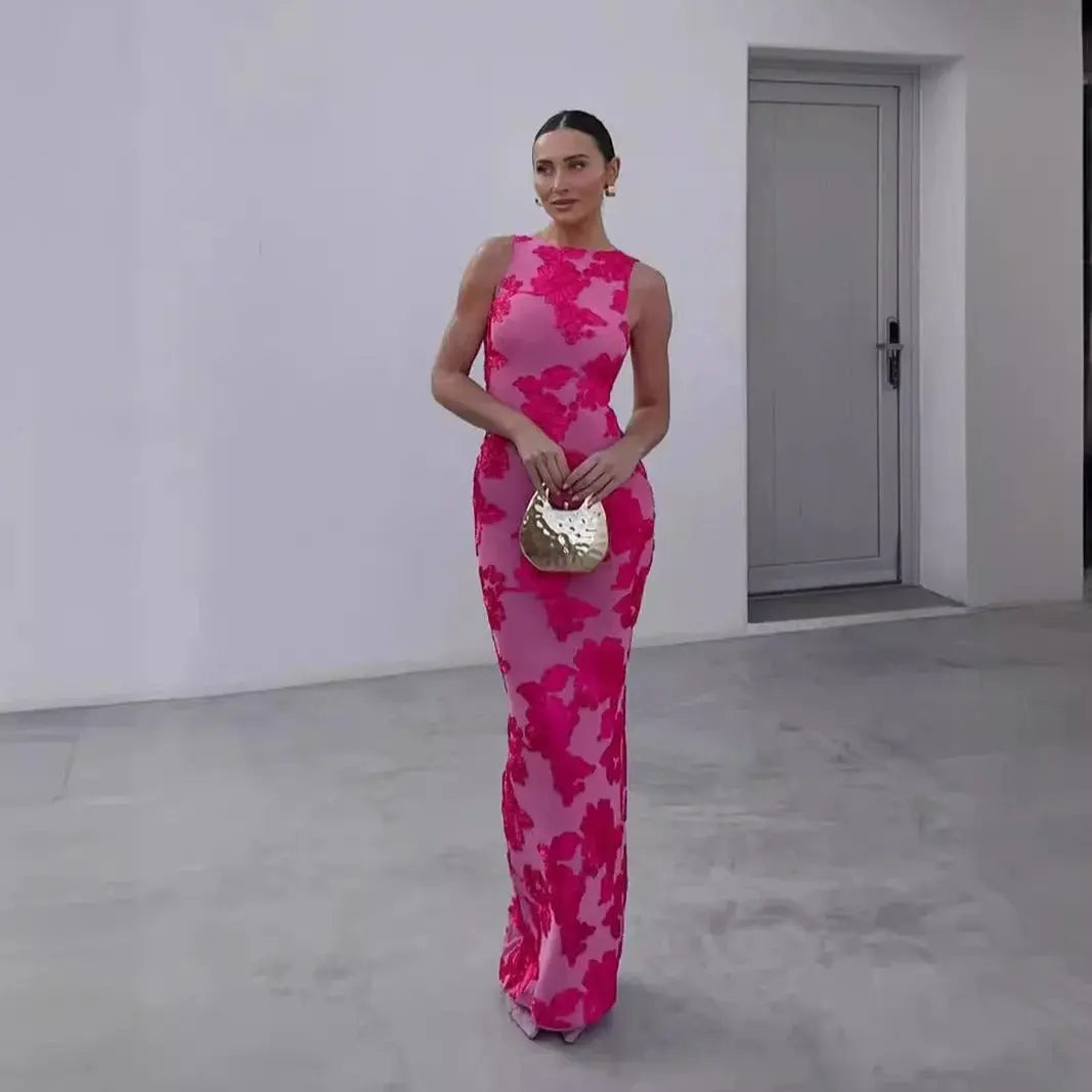 Floral Print Maxi Dress for Women Azzoria