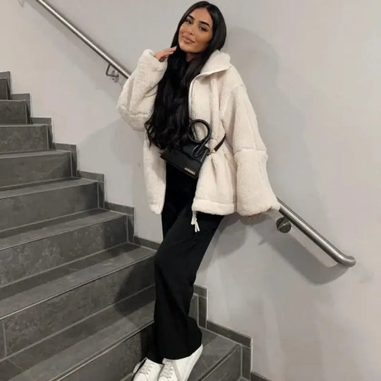 Oversized Fleece Jacket for Women Mystique Fashion