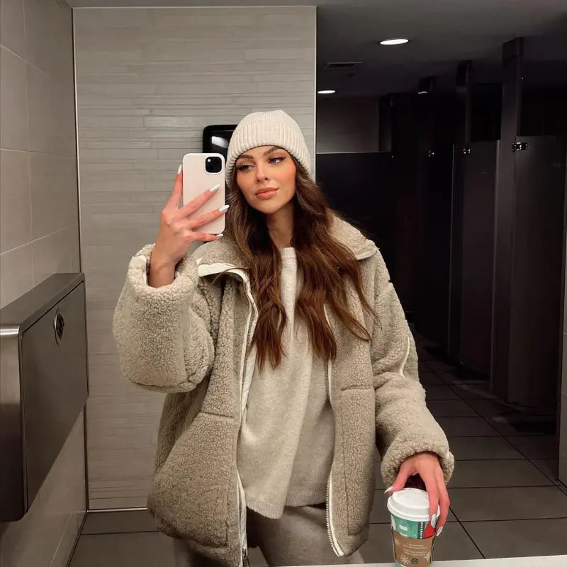 Oversized Fleece Jacket for Women Mystique Fashion