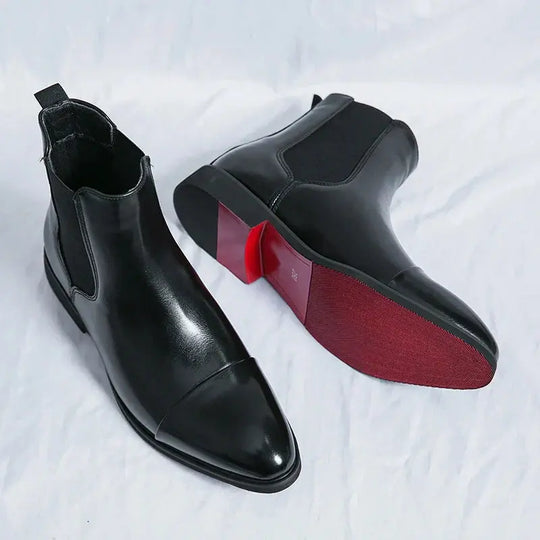 Gloss Finish Chelsea Boots for Men Azzoria