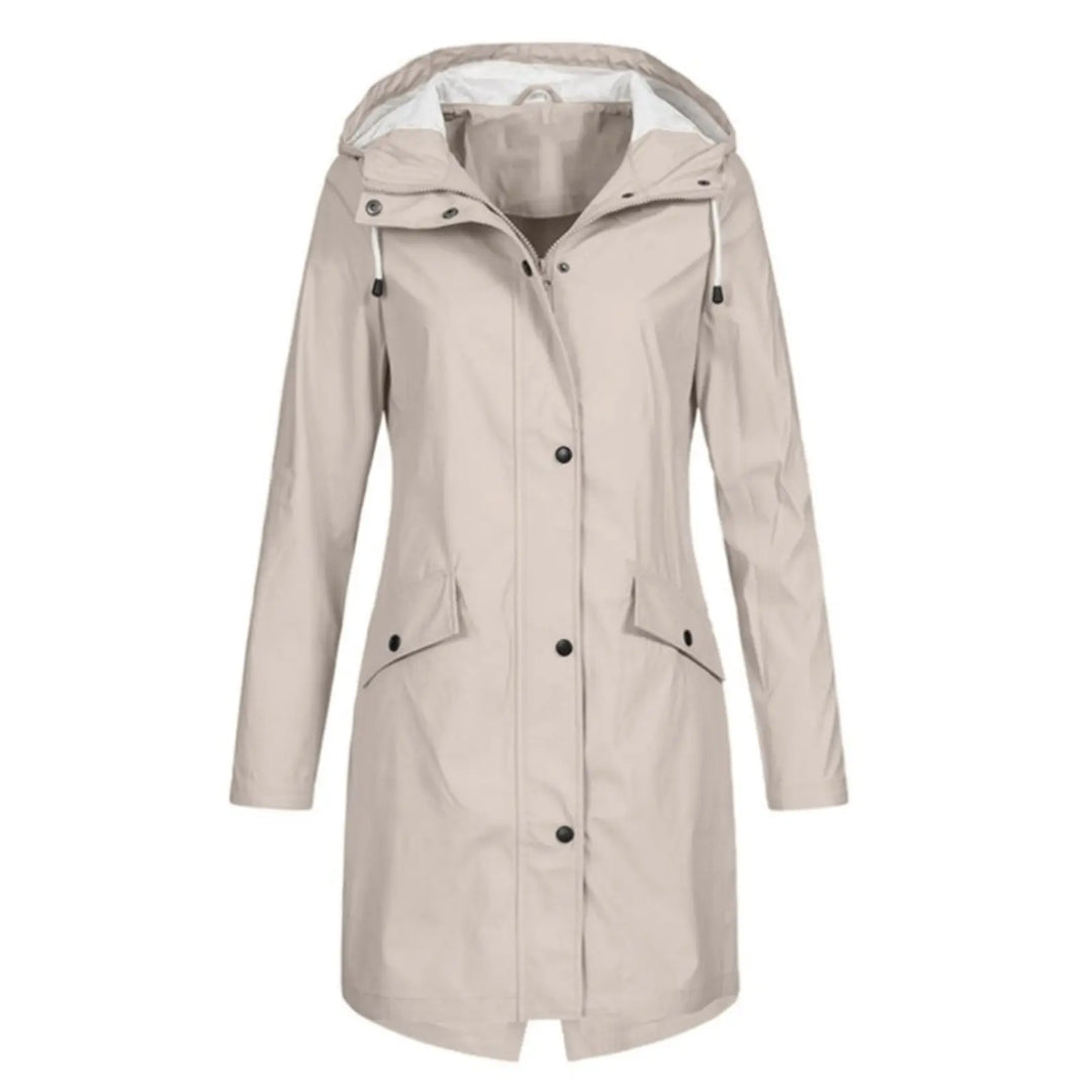 Hooded Long Rain Jacket for Women Azzoria