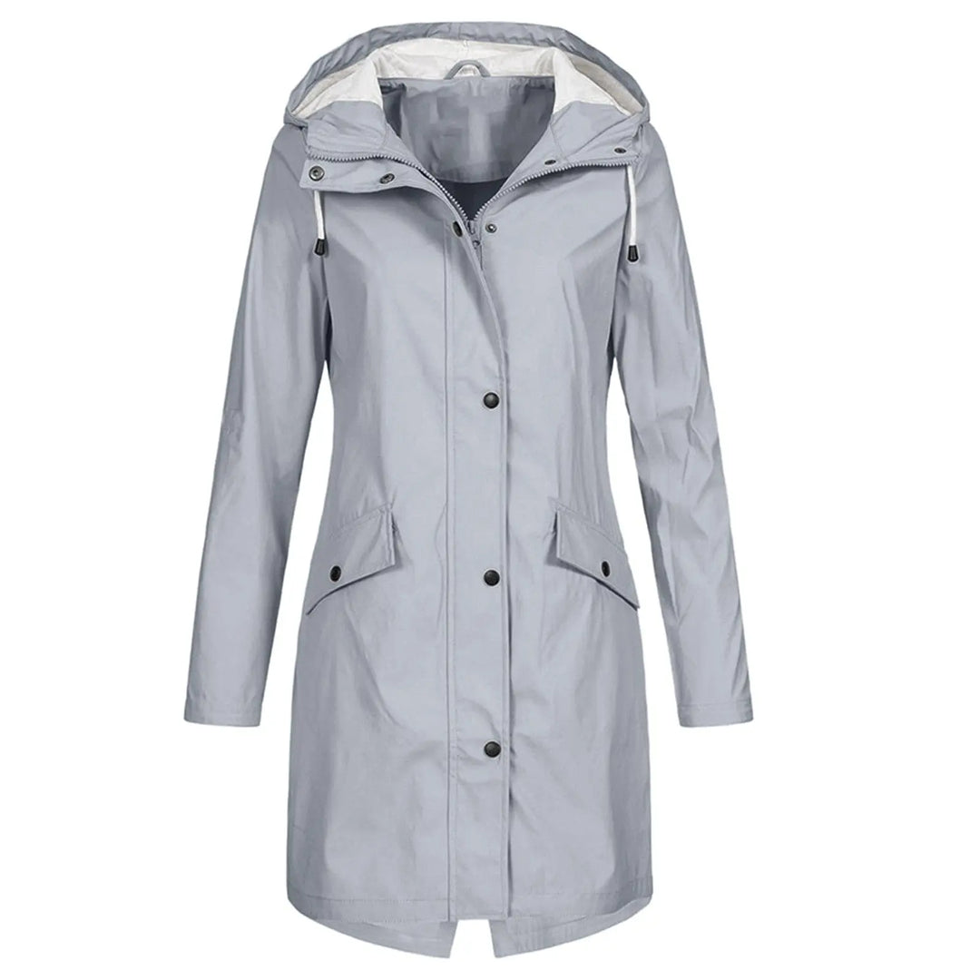 Hooded Long Rain Jacket for Women Azzoria