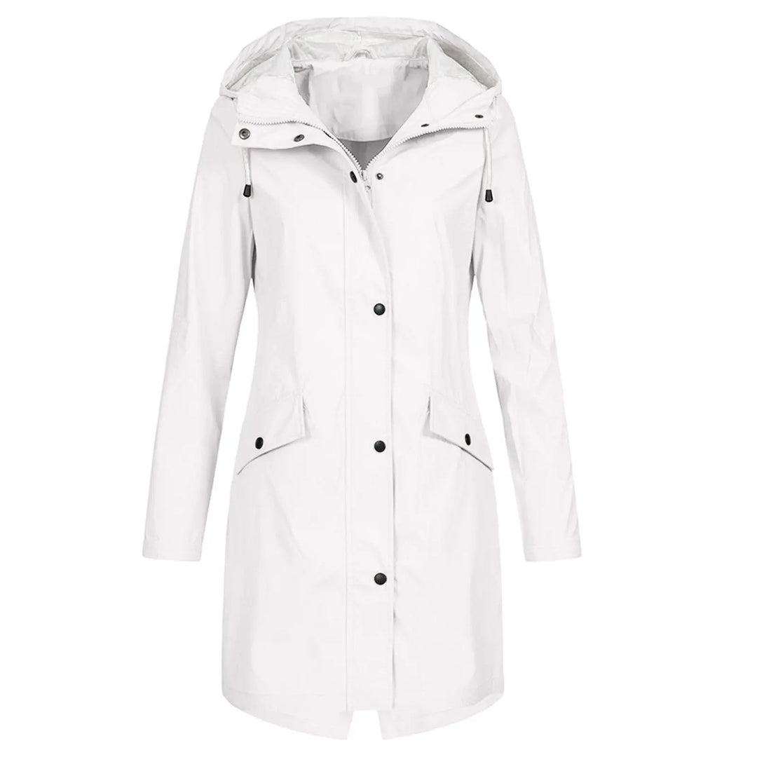 Hooded Long Rain Jacket for Women Azzoria