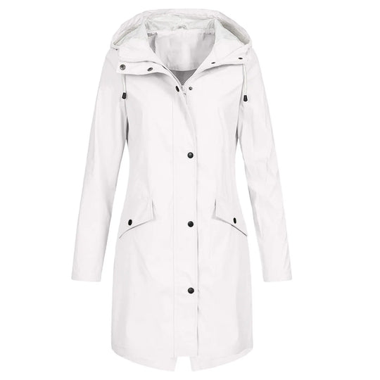 Hooded Long Rain Jacket for Women Azzoria