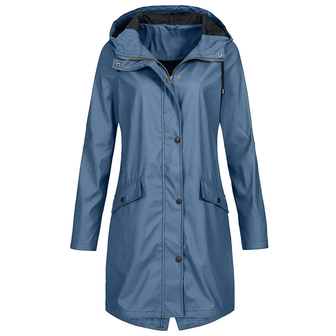 Hooded Long Rain Jacket for Women Azzoria