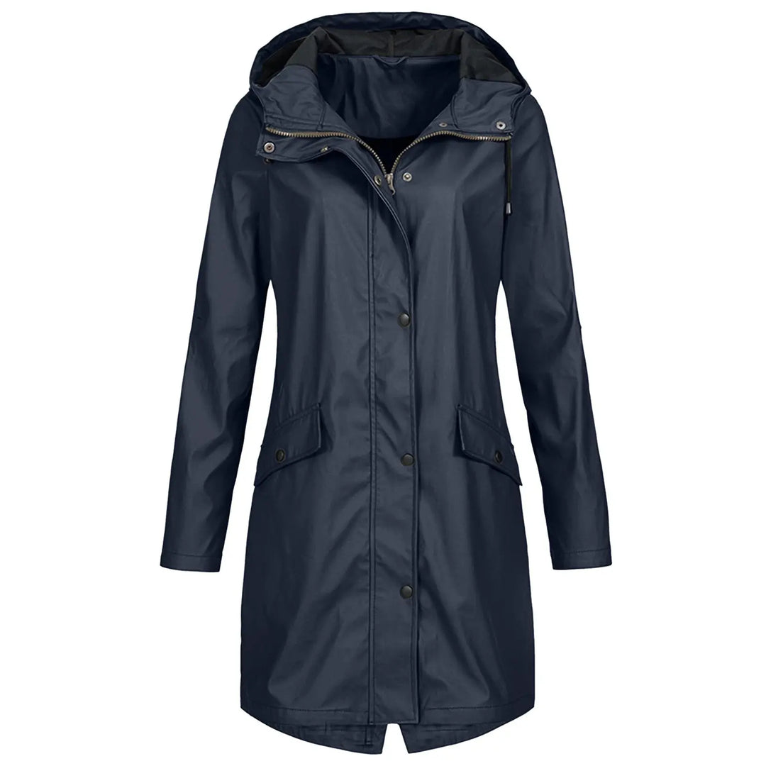 Hooded Long Rain Jacket for Women Azzoria