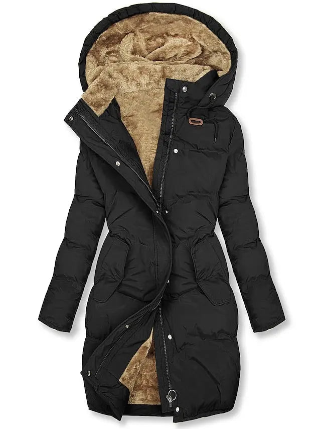 Hooded Long Winter Jacket for Women Azzoria