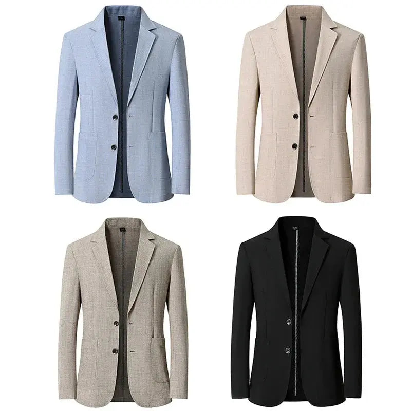 Linen Blend Blazer for Men Azzoria