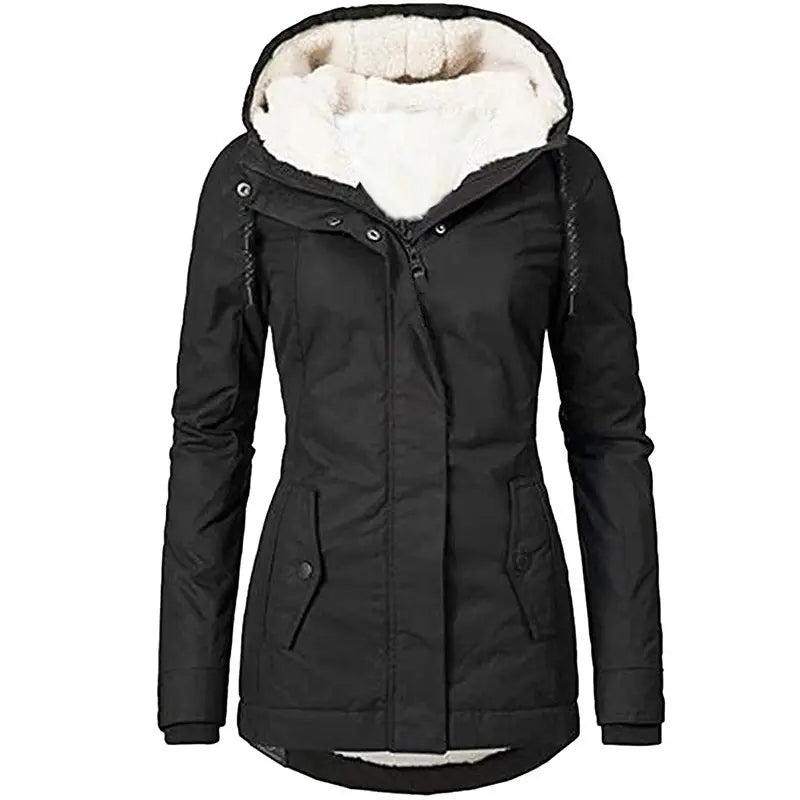 Long Hooded Winter Jacket for Women Azzoria