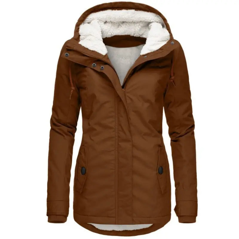Long Hooded Winter Jacket for Women Azzoria