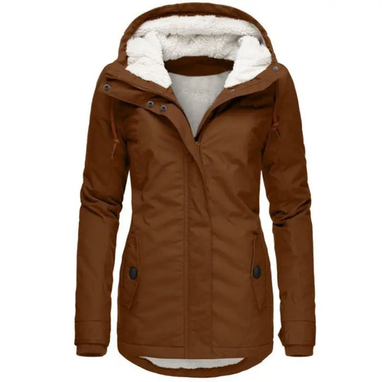 Long Hooded Winter Jacket for Women Azzoria