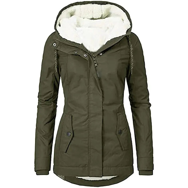 Long Hooded Winter Jacket for Women Azzoria