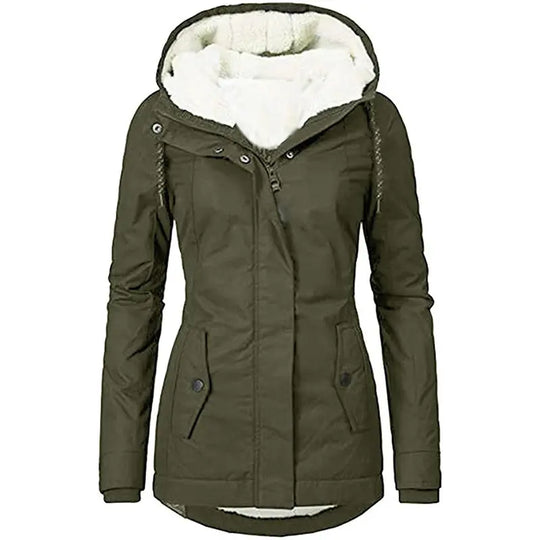 Long Hooded Winter Jacket for Women Azzoria