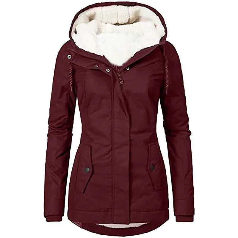 Long Hooded Winter Jacket for Women Azzoria