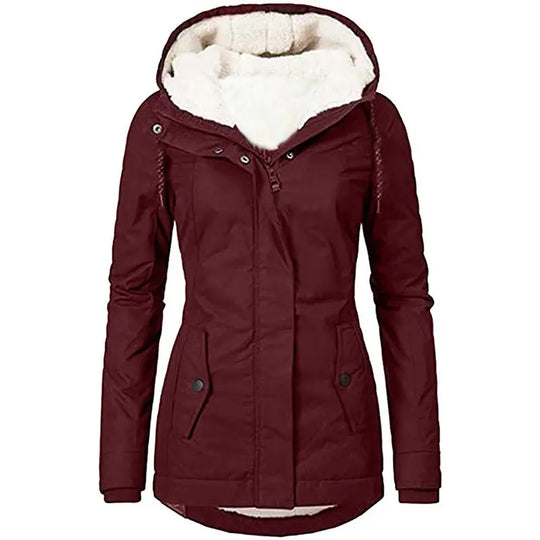 Long Hooded Winter Jacket for Women Azzoria