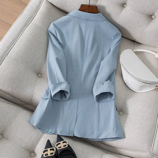 Matte Finish 3/4 Sleeve Blazer for Women Azzoria