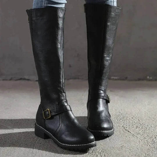 Mid-Calf Boots with Side Zipper for Women Azzoria