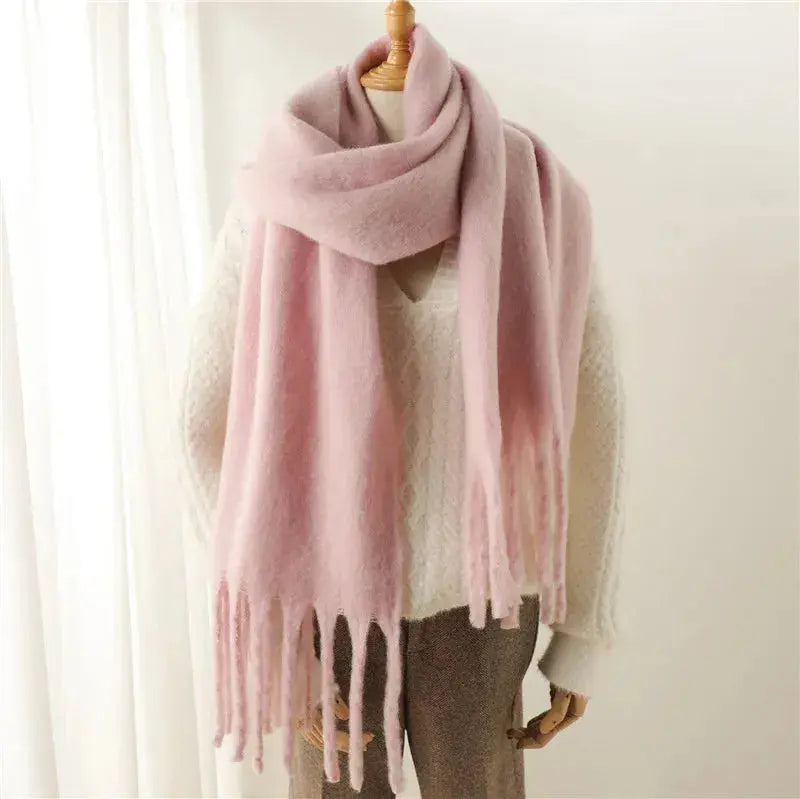 Mohair Tassel Scarf for Women Azzoria