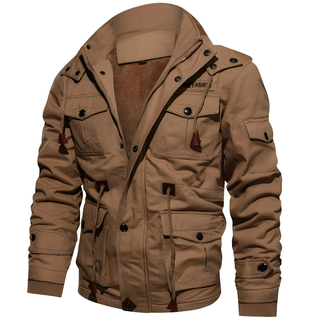Multi-Pocket Military Jacket for Men Azzoria