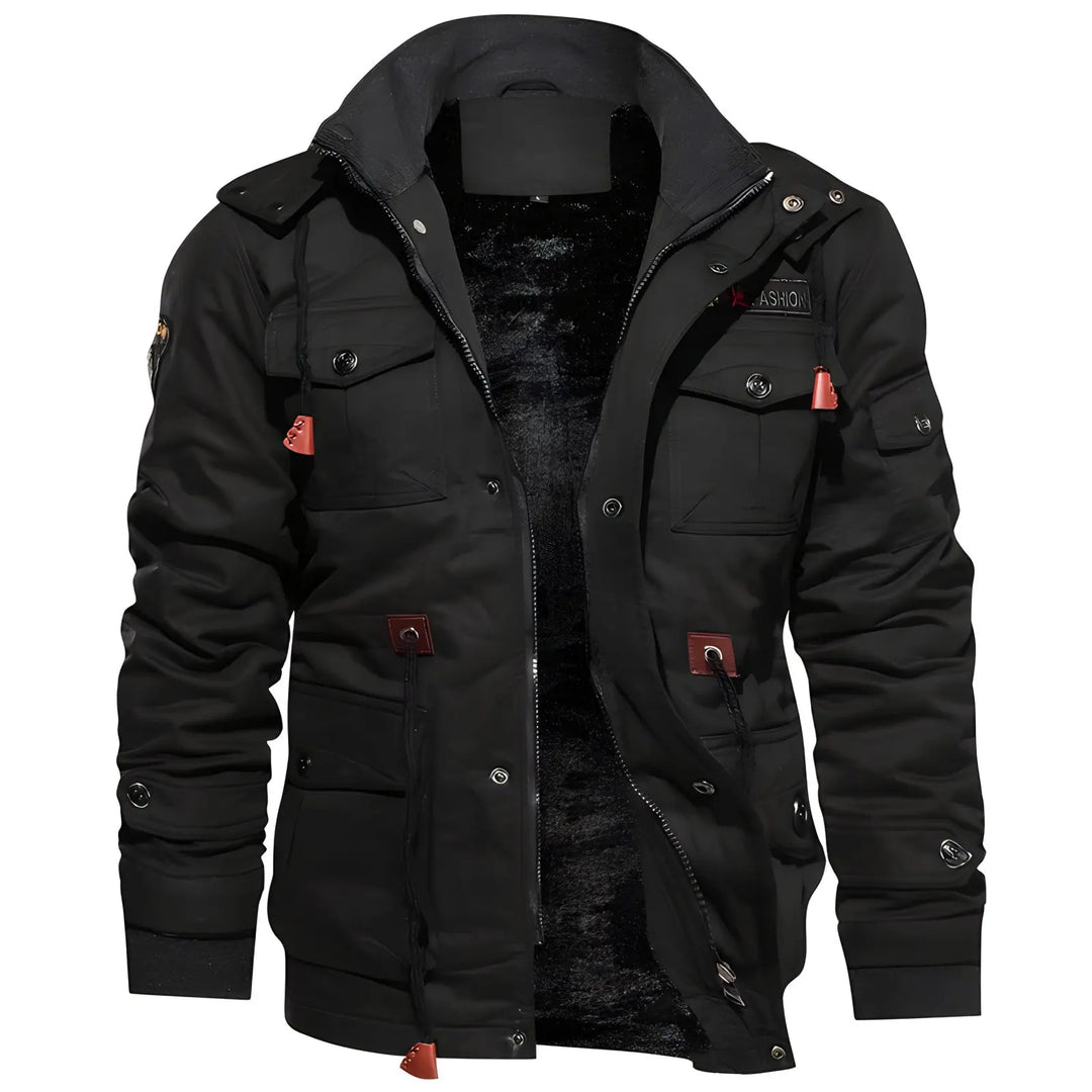 Multi-Pocket Military Jacket for Men Azzoria