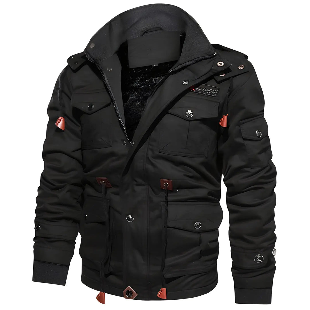 Multi-Pocket Military Jacket for Men Azzoria
