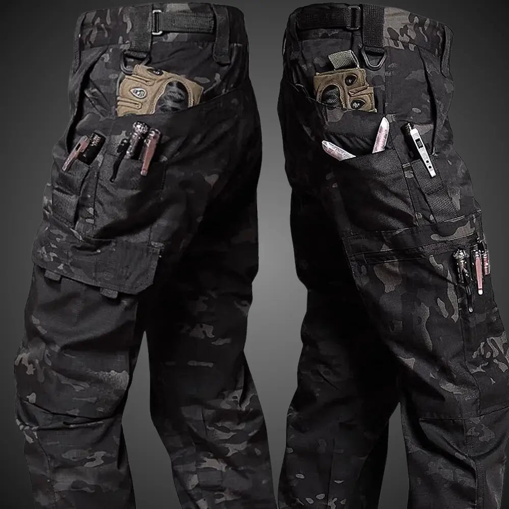 Multi-Pocket Tactical Cargo Pants for Men Azzoria