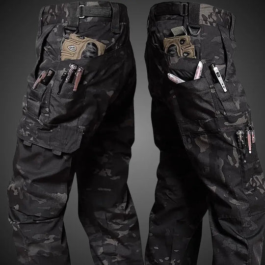 Multi-Pocket Tactical Cargo Pants for Men Azzoria