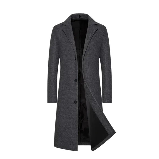 Notched Lapel Winter Coat for Men Azzoria