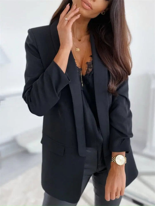 Office Blazer with Shaped Outline - Women’s Style Azzoria